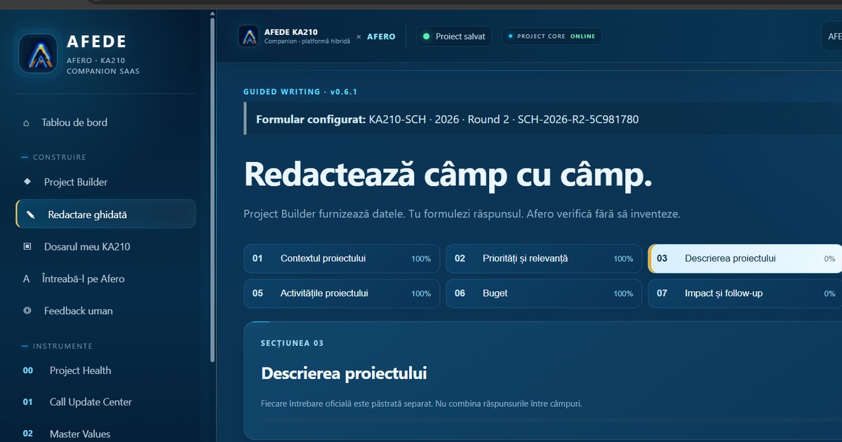 Interfața reală AFEDE KA210 Companion