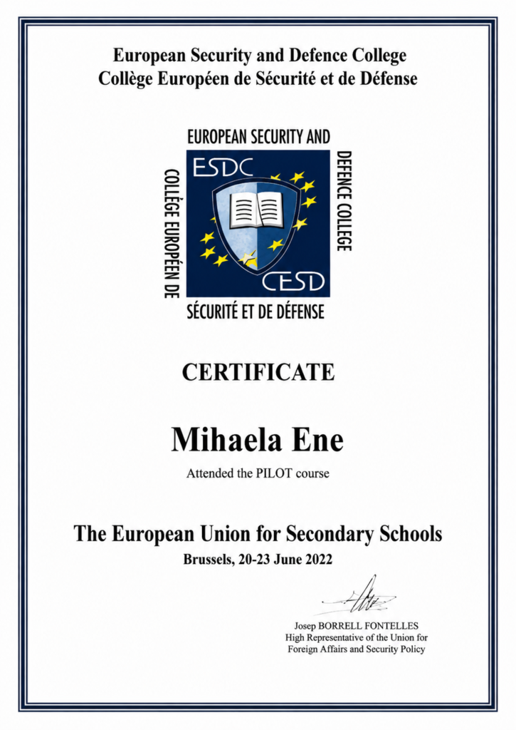NEXTEU Academy certifivcat